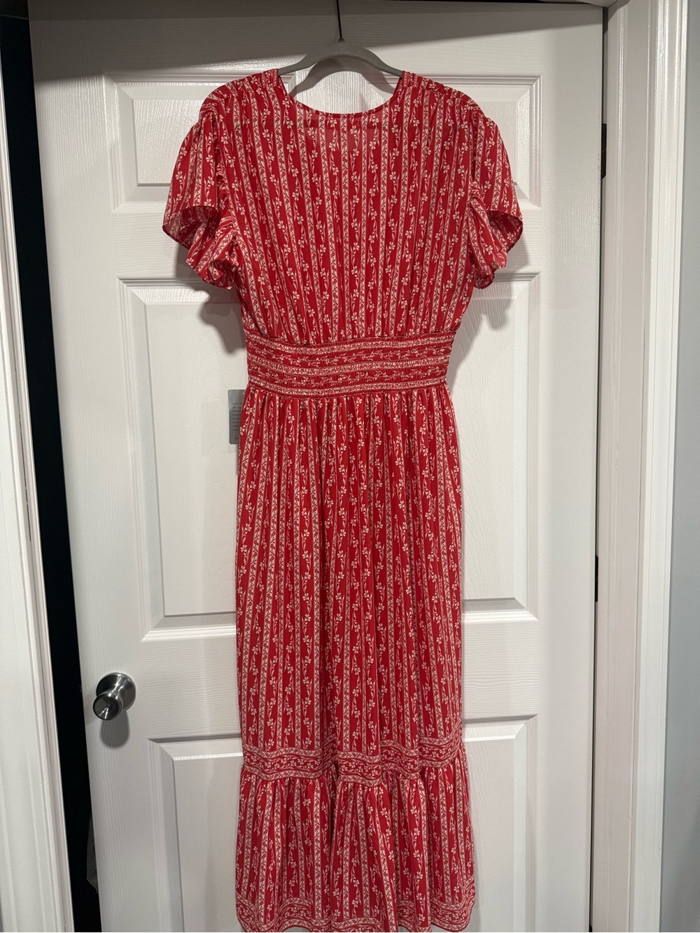 Max Studio Red Floral V-Neck Maxi Dress - Picture 2 of 5